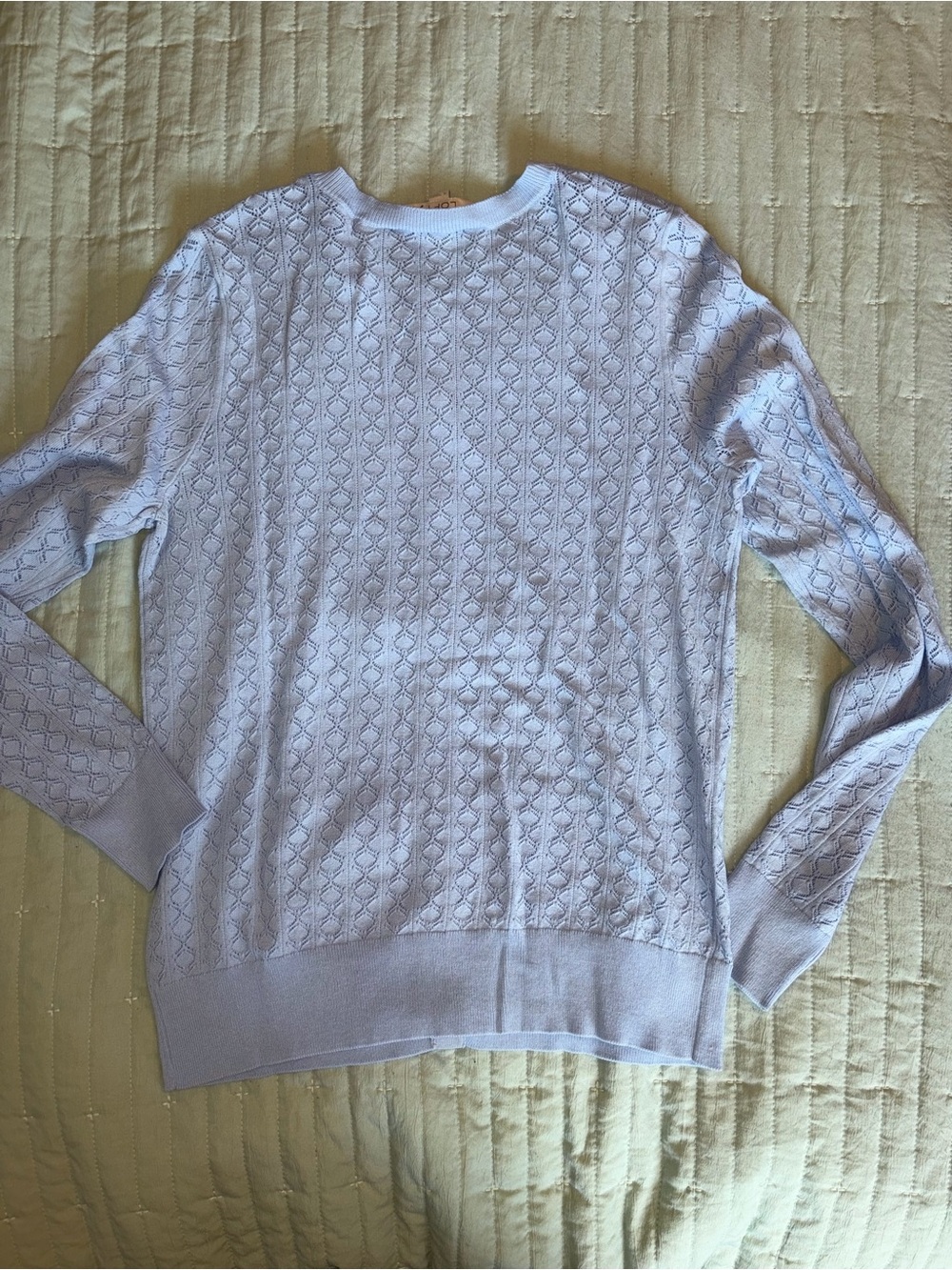 LOFT Light Blue Knit Button-Front Cardigan - Picture 2 of 2